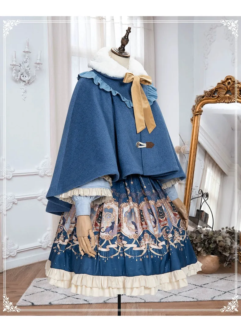 (BFM)YingLuoFu~Winter Lolita Skirt Set~ Starry Court Retro Palace SK Cloak