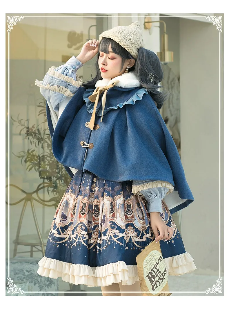 (BFM)YingLuoFu~Winter Lolita Skirt Set~ Starry Court Retro Palace SK Cloak