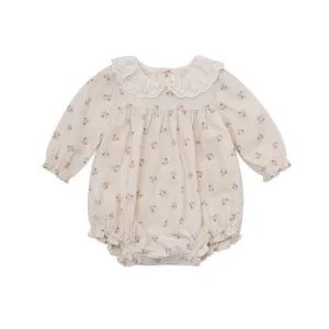 Elegant Floral Lace Boutique Baby Romper