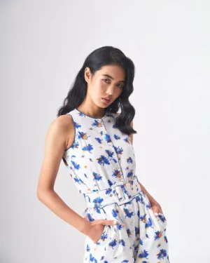 FAY - HANDLOOM DENIM WHITE ROMPER