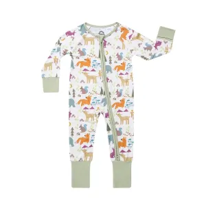 Forest Animals Bamboo Convertible Romper Sleeper Pajamas