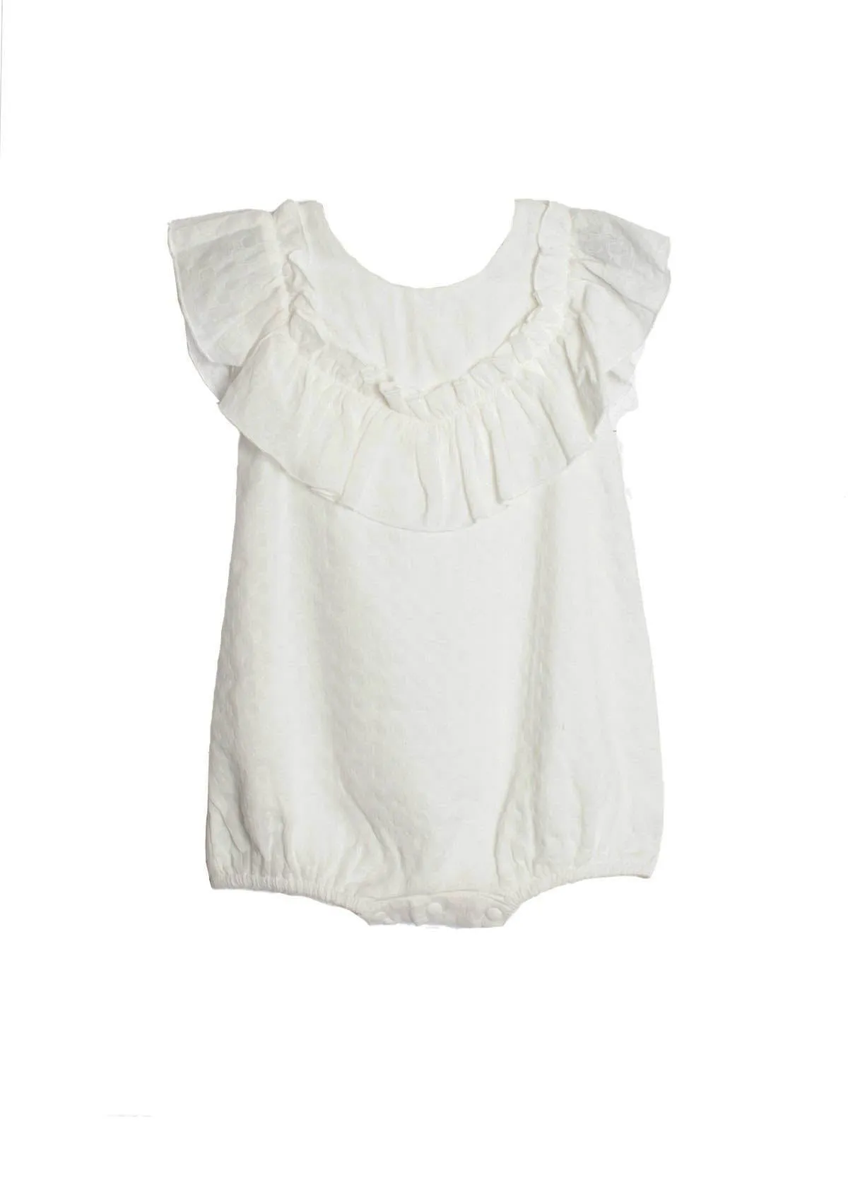 Gingham Dreams White Baby Romper