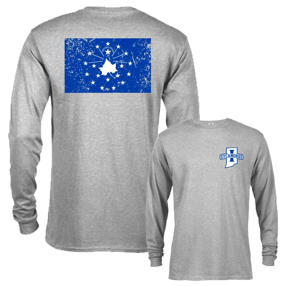 Indiana State University Sycamores School Flag Logo Long Sleeve T-Shirt