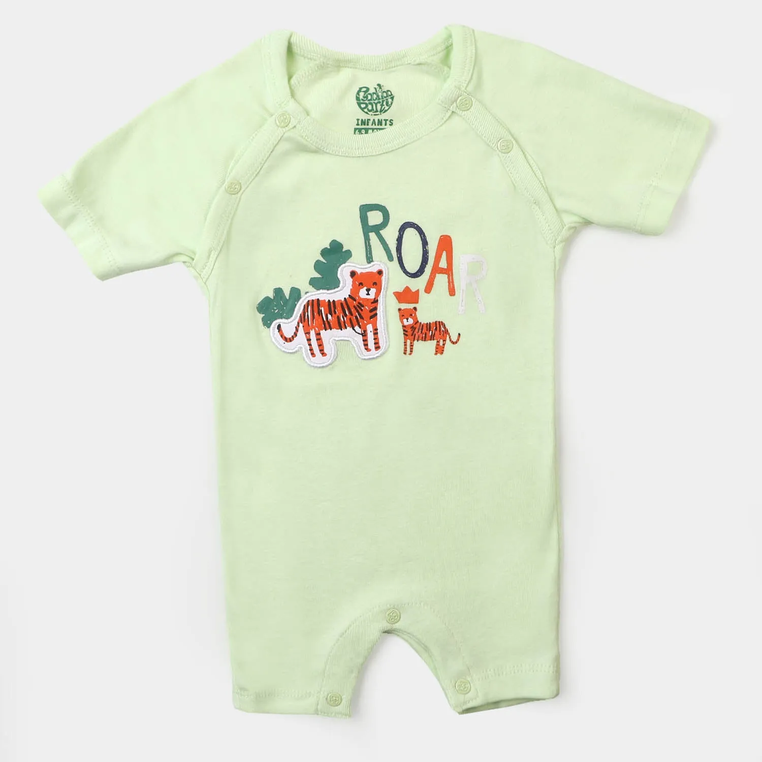 Infant Boys Knitted Romper Roar - LIME CREAM