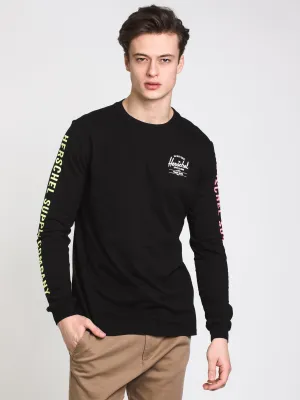 MENS ARM HIT LONG SLEEVE T-SHIRT - BLACK/NEON - CLEARANCE