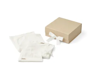 New Born Gift Box 3 Pcs, Romper, hat and baby blanket - Gentle White