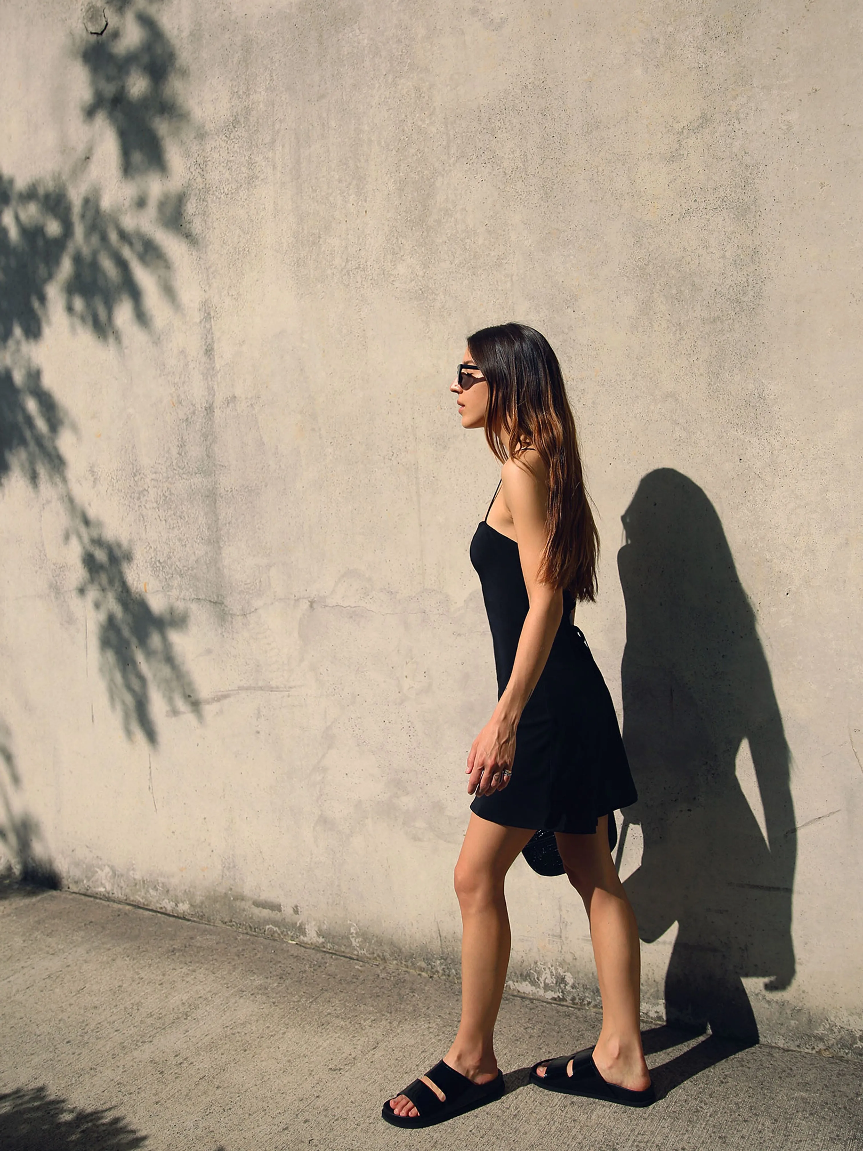 Olga Joan Mini Silk Slip Black
