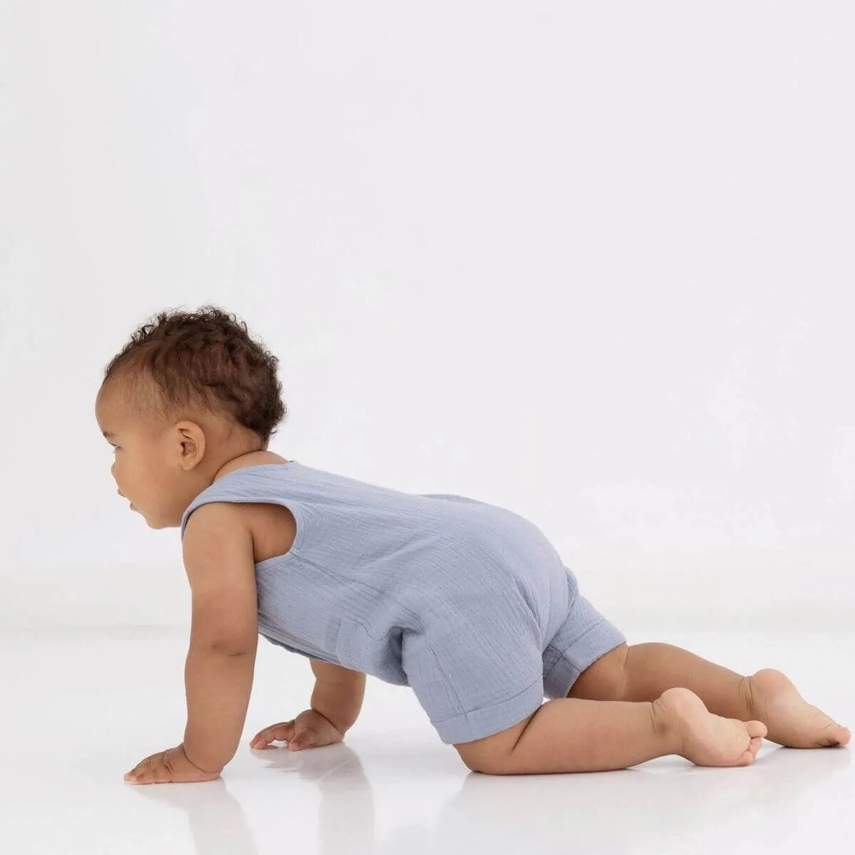 Organic Toddler Romper - Slate Blue