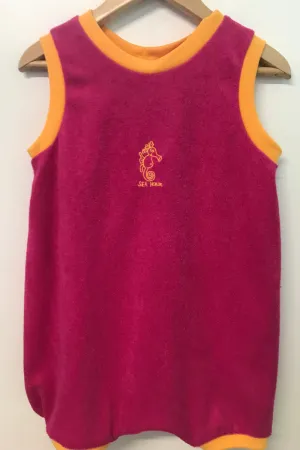 Ozi Varmints Terry Towelling Romper Pink - Seahorse