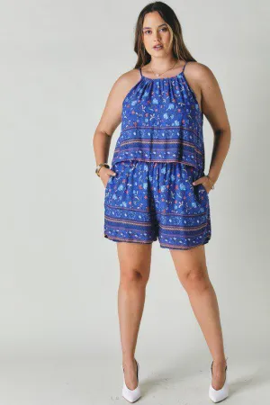 Printed Halter Romper