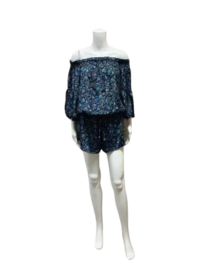Raga Women's Romper Blur Floral 3/4 Length Sleeve Size: S