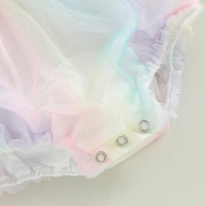 Rainbow Tulle Baby Romper