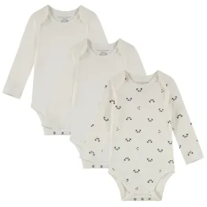 Romper BOBBY lange mouw (3-pack) - Off White, Off White & Print