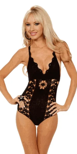 Sexy Criss Cross Back Crochet One Piece Swim Suit