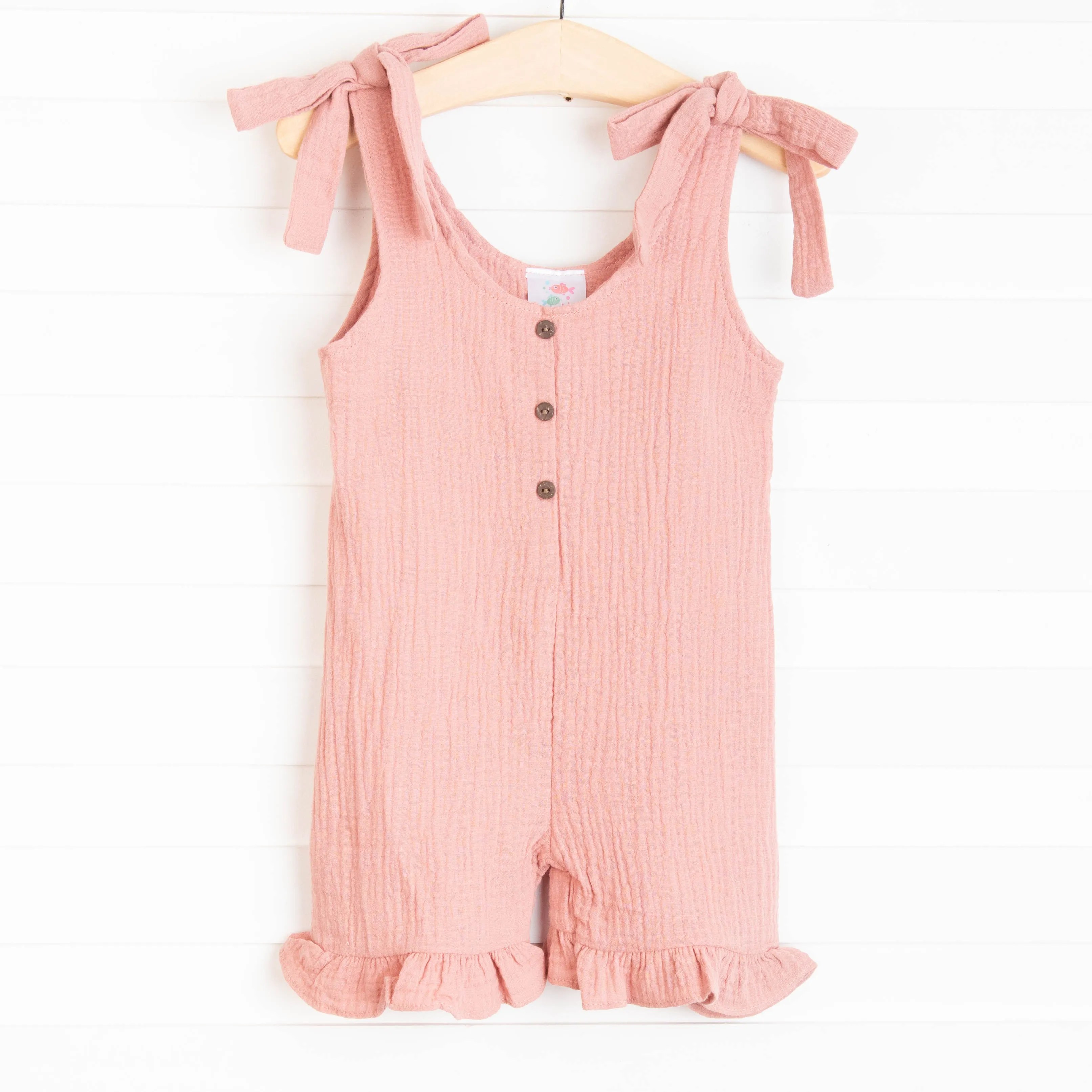 Sienna Muslin Romper, Rosewood