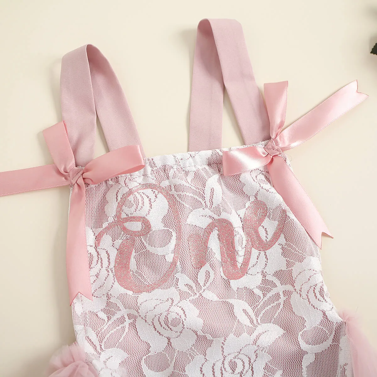 Toddler Baby Girl Romper One Year Birthday Party Dress Lace Backless Straps Dress with Bow-knot