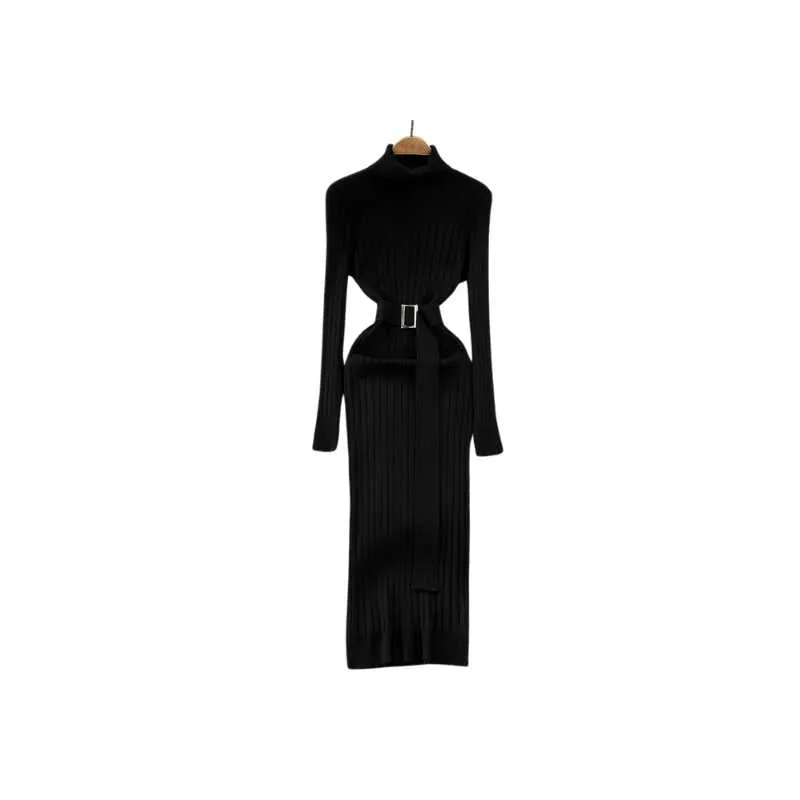 Turtleneck Black Sweater Dress