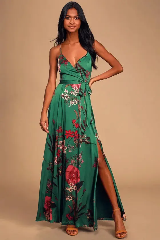 Vintage Green Floral Dress