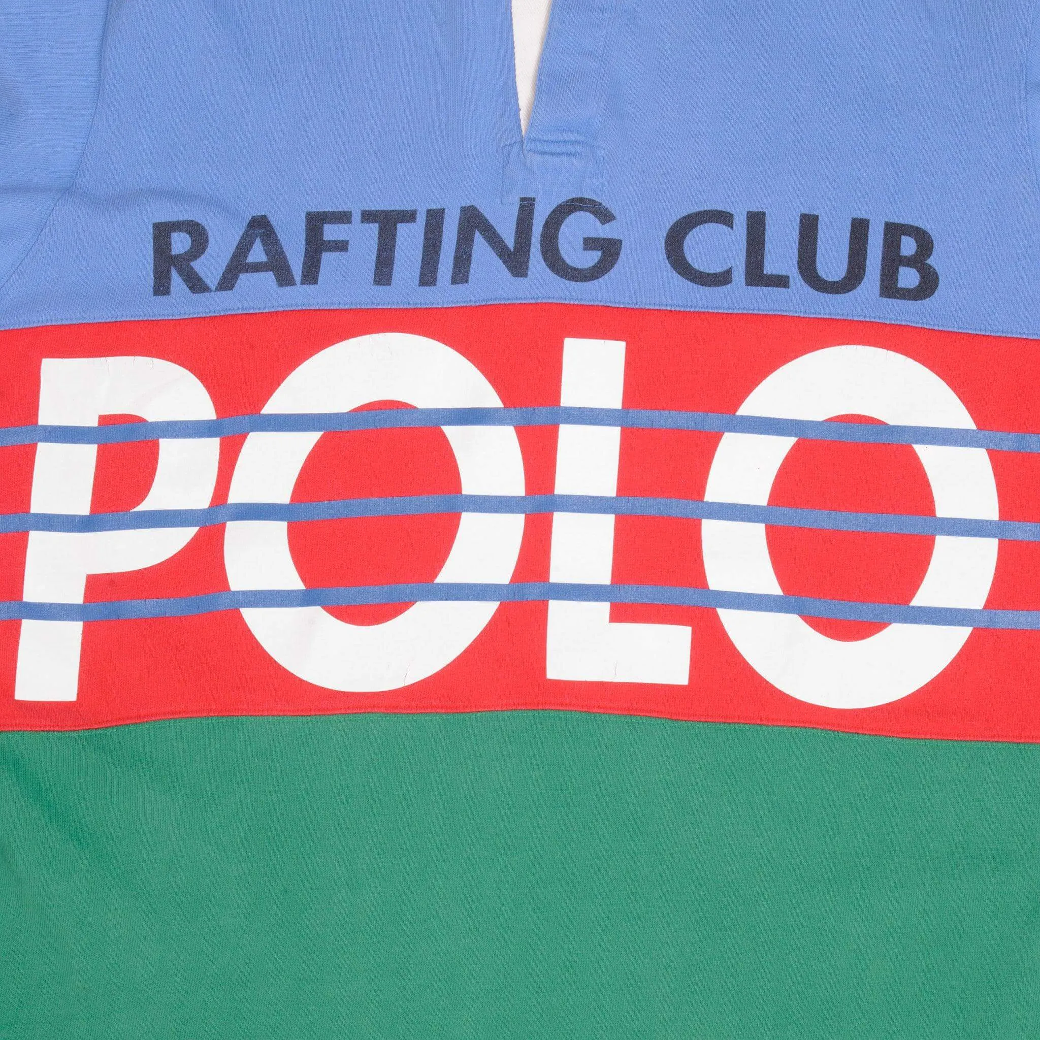 VINTAGE POLO RALPH LAUREN RAFTING CLUB RUGBY POLO SHIRT 1990S LARGE