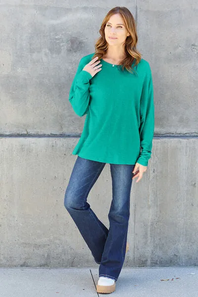 Womens Green Long Sleeve T-Shirt